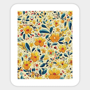 Floral Pattern Colorful Cartoon: 4. Cartoon Garden Party Sticker